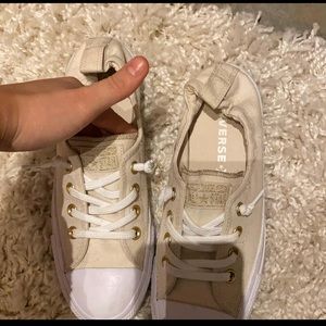 Nude and gold converse